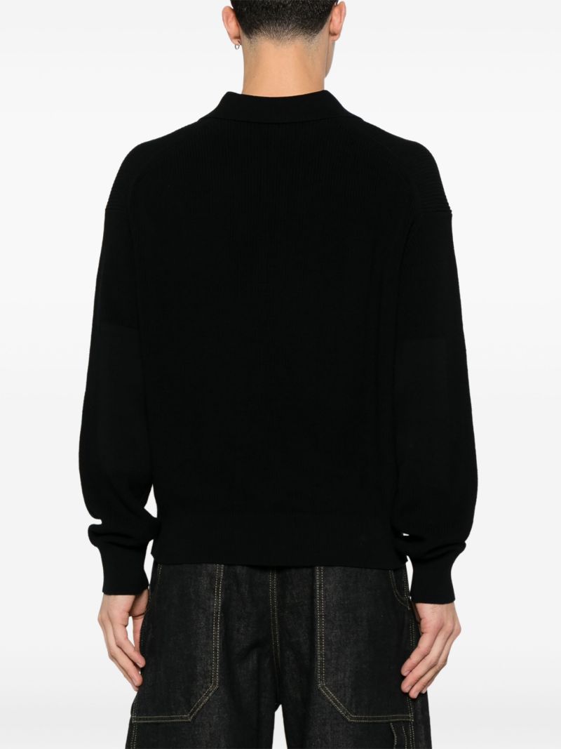 Blue Cotton Polo Sweater