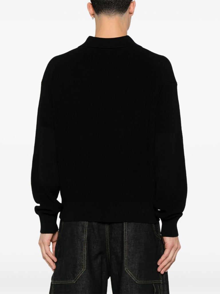 Blue Cotton Polo Sweater
