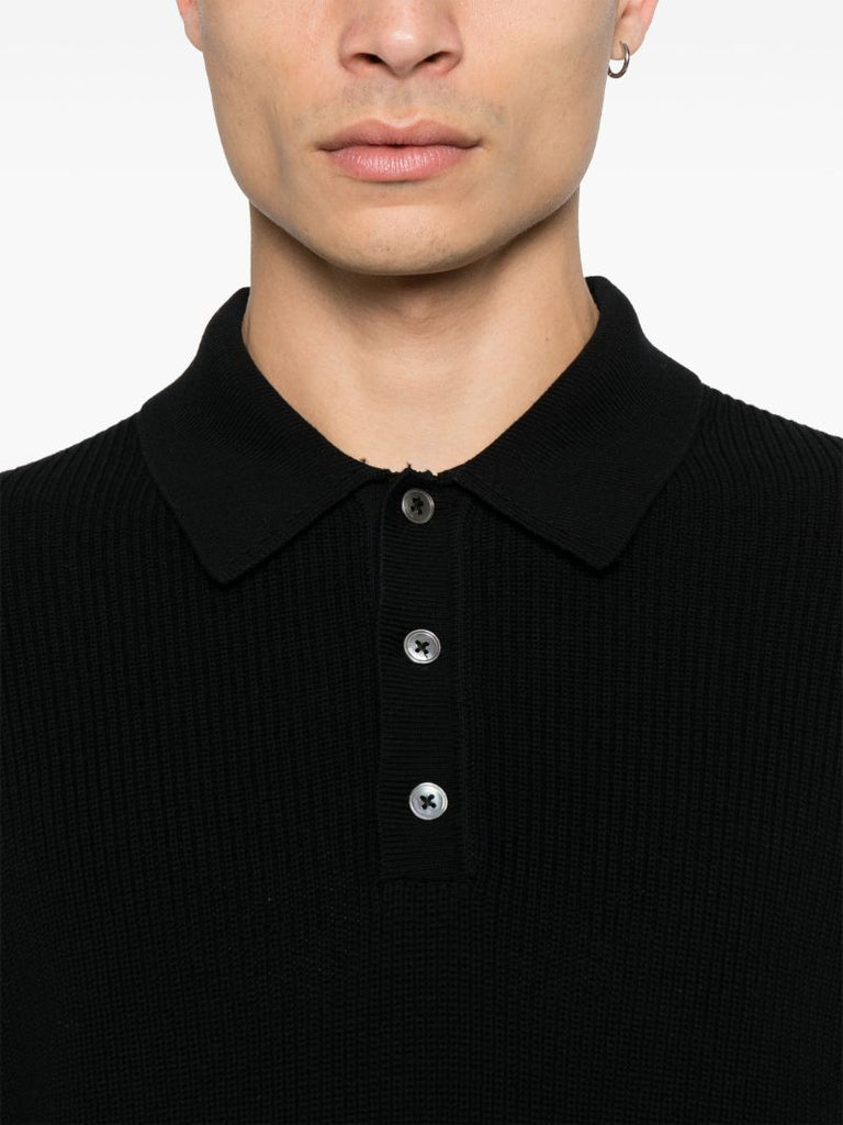 Blue Cotton Polo Sweater