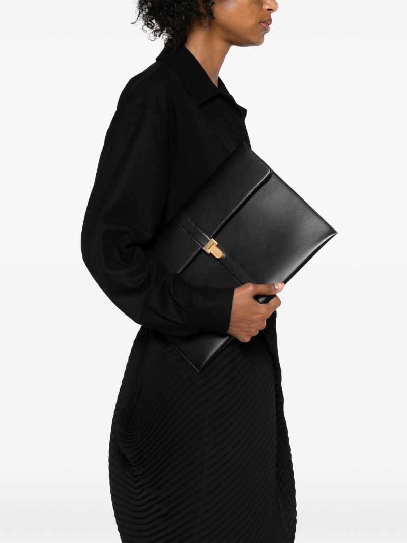 Black Leather Clutch Bag