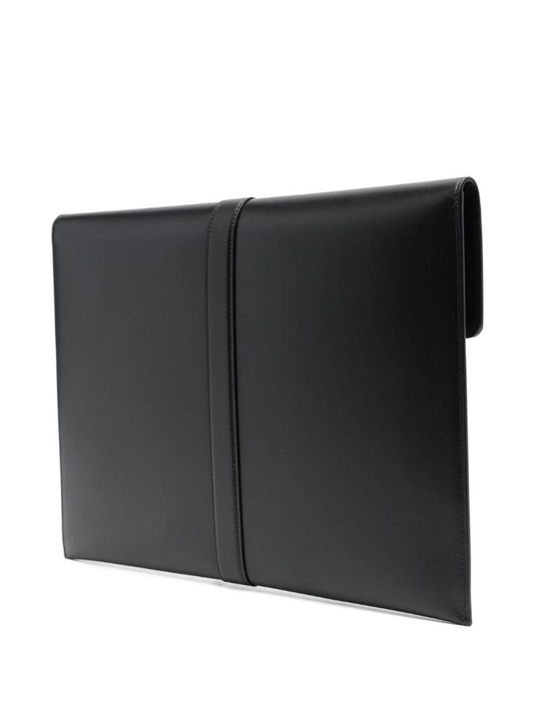 Black Leather Clutch Bag