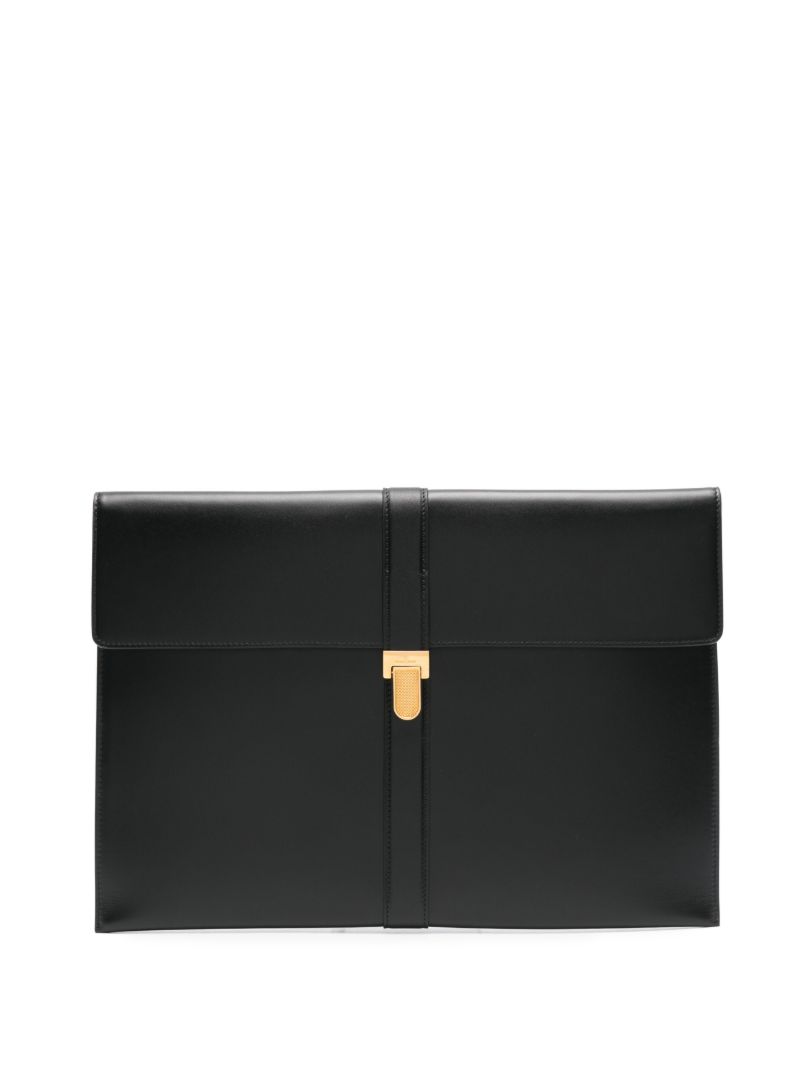 Black Leather Clutch Bag