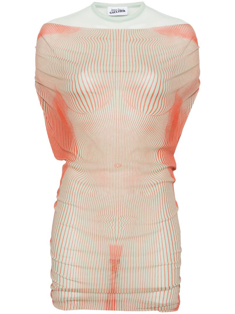 Orange Trompe L'oeil Dress