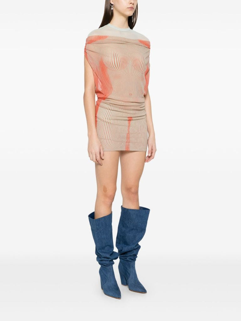 Orange Trompe L'oeil Dress