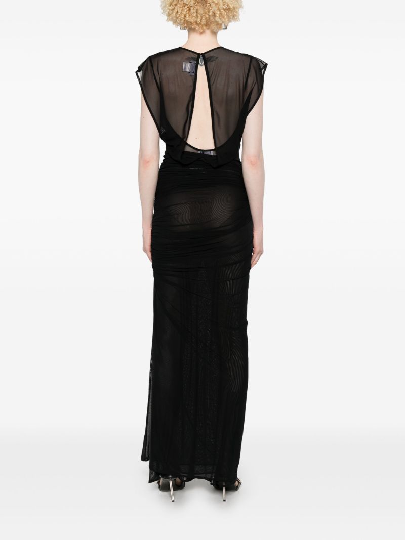 Flocked-logo Maxi Dress