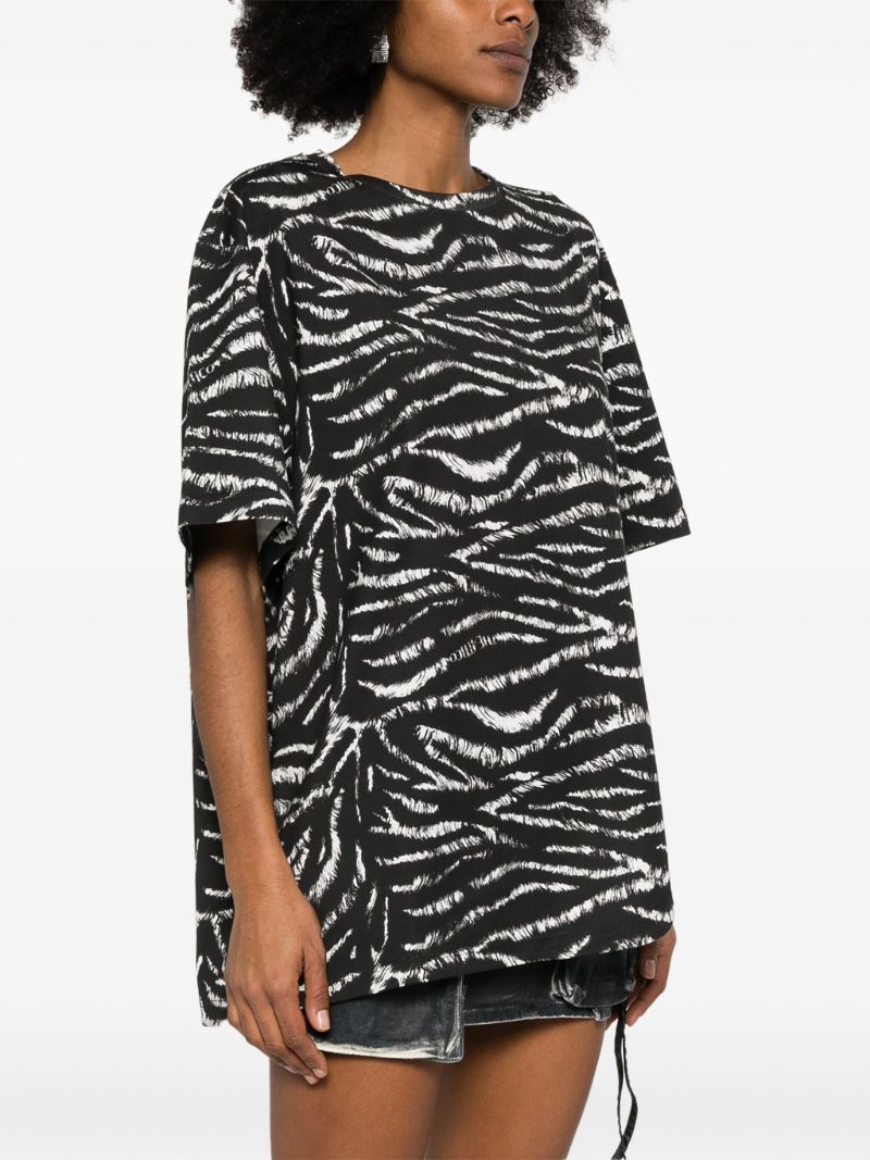 Black Zebra-print T-shirt