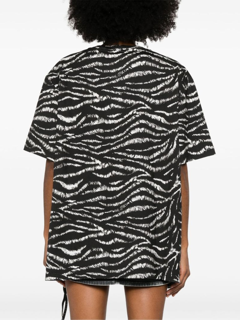 Black Zebra-print T-shirt