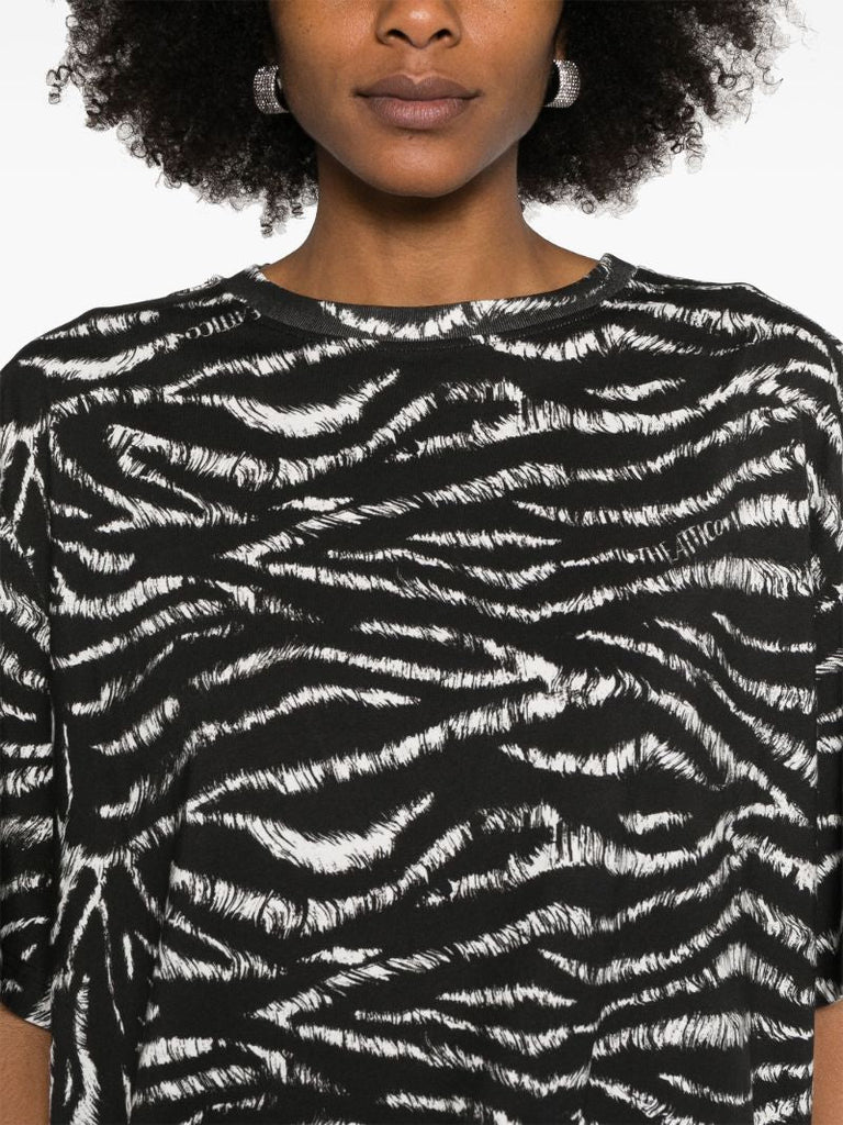 Black Zebra-print T-shirt
