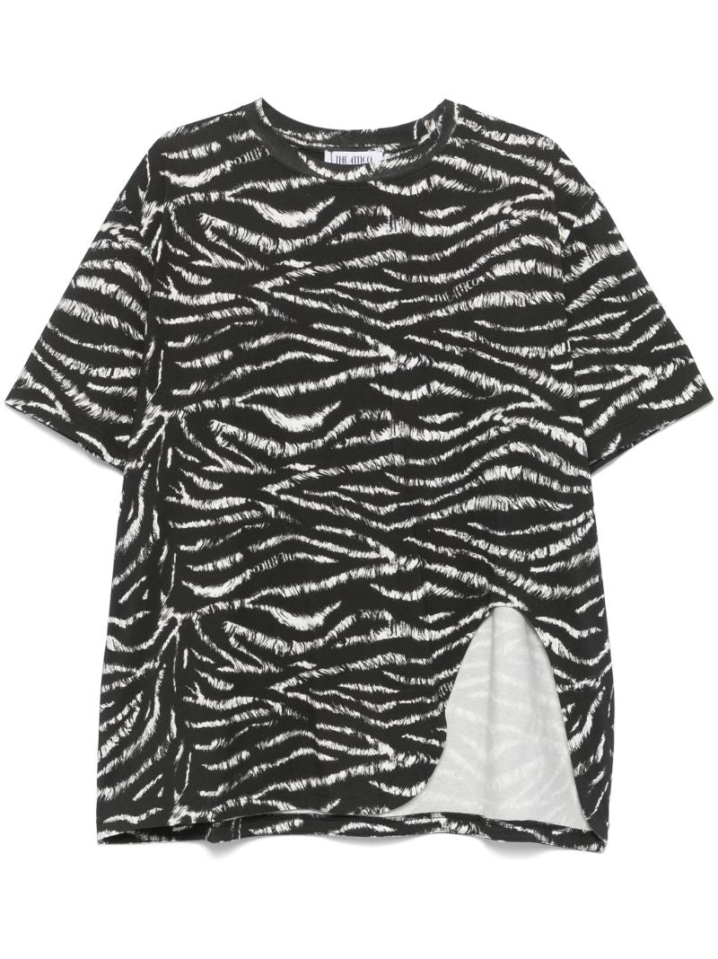 Black Zebra-print T-shirt