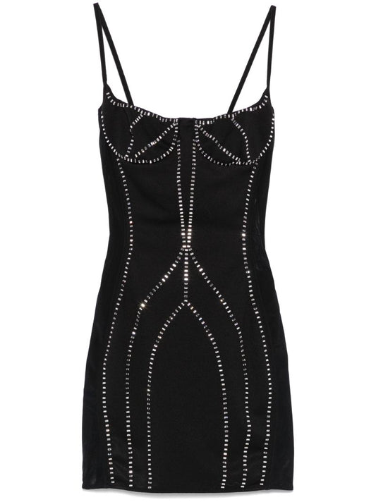 Black Rhinestone-embellished Dress