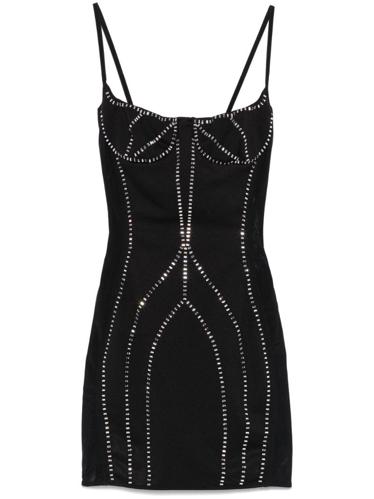 Black Rhinestone-embellished Dress