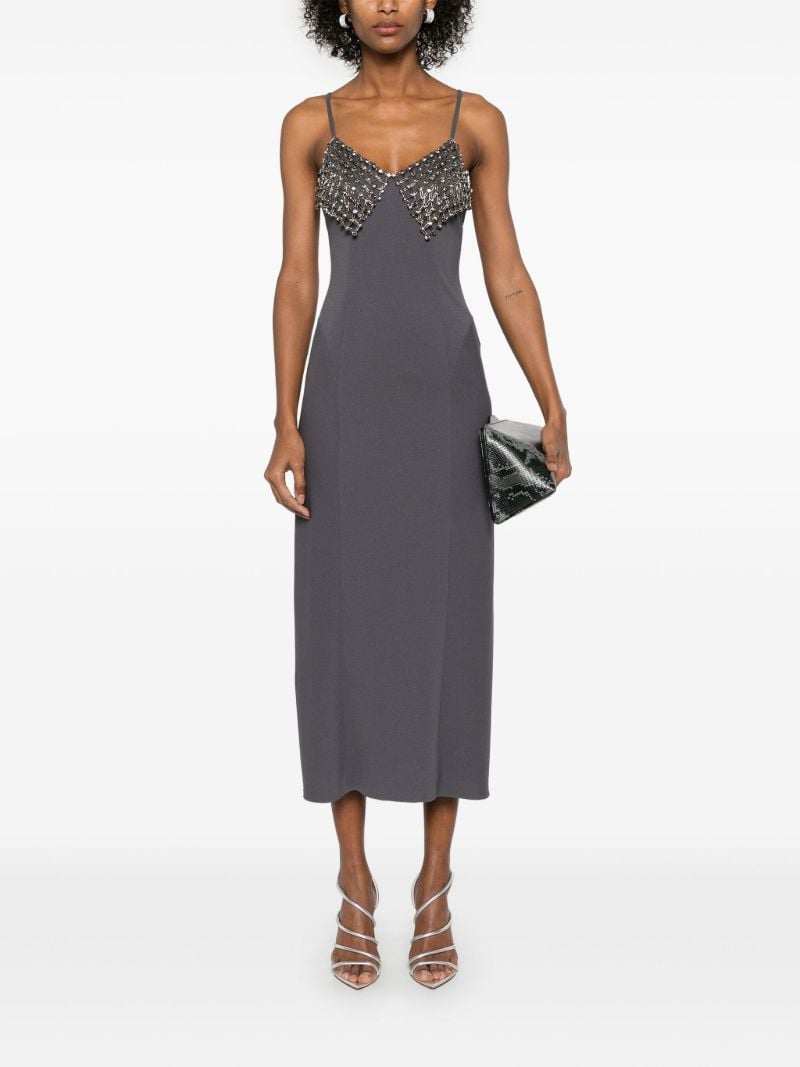 Grey Rhinestone-embellished Dress
