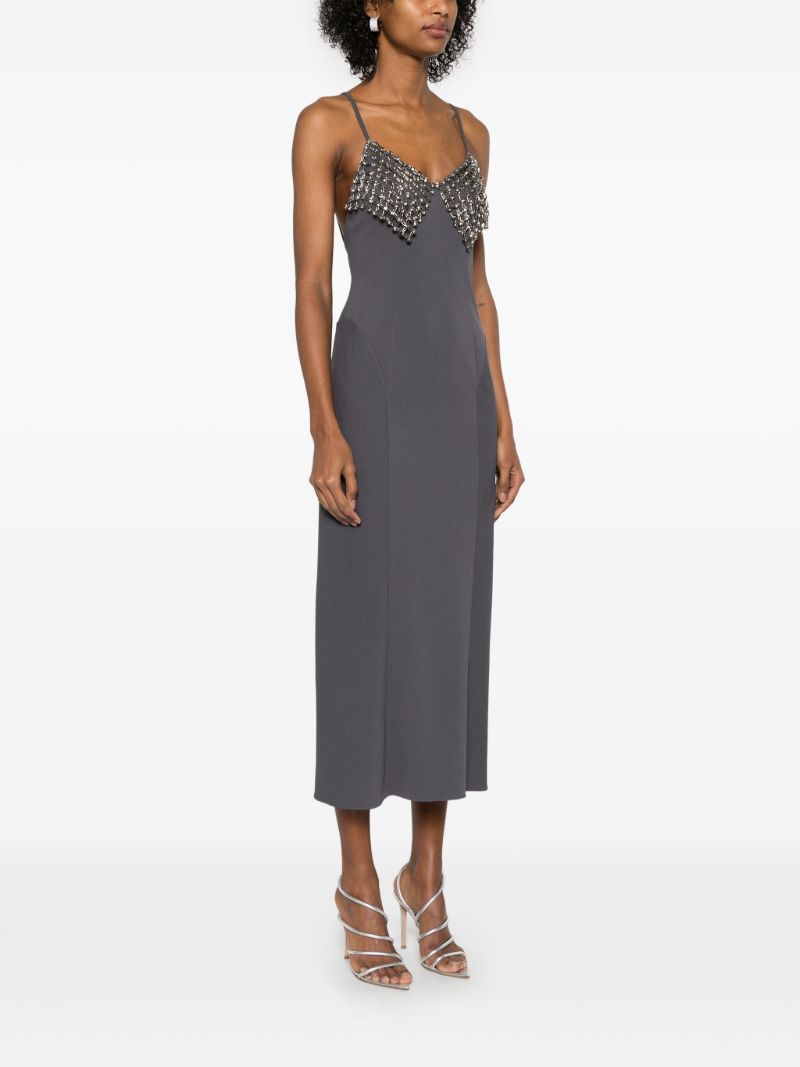 Grey Rhinestone-embellished Dress