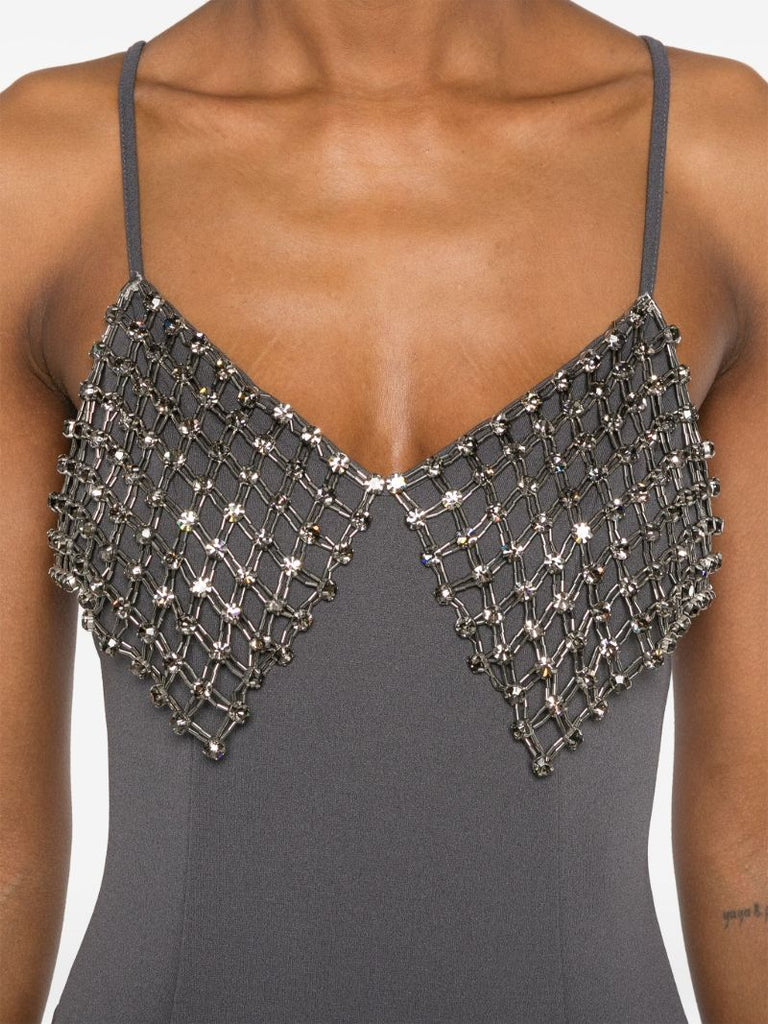 Grey Rhinestone-embellished Dress