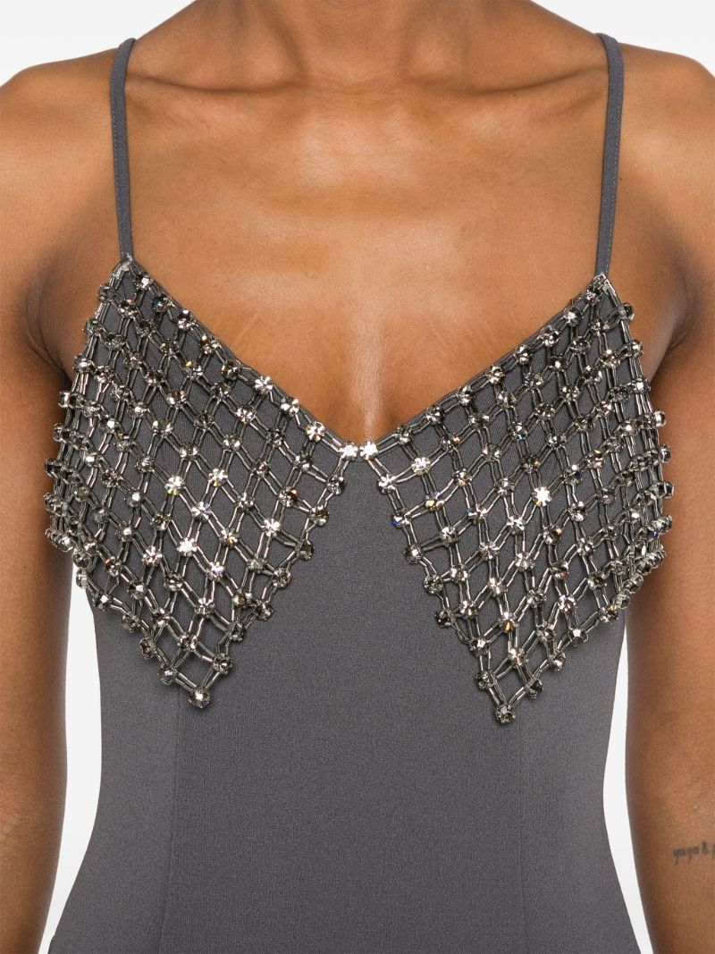 Grey Rhinestone-embellished Dress