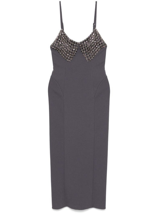 Grey Rhinestone-embellished Dress