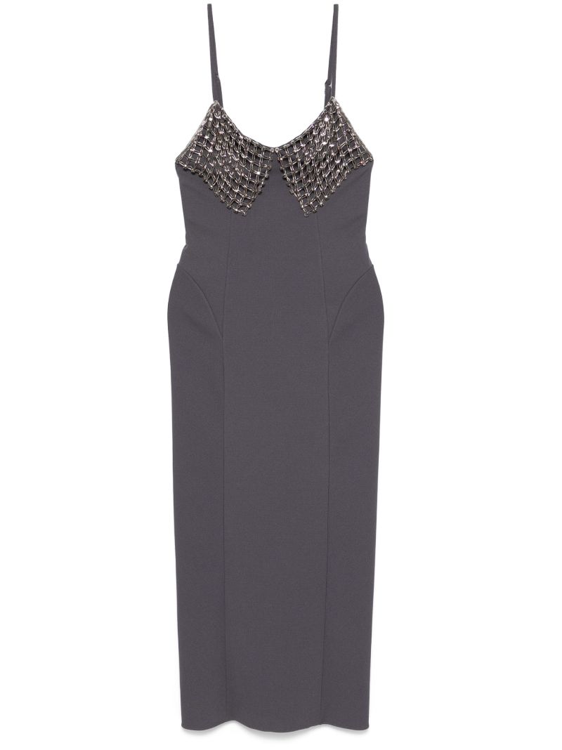 Grey Rhinestone-embellished Dress
