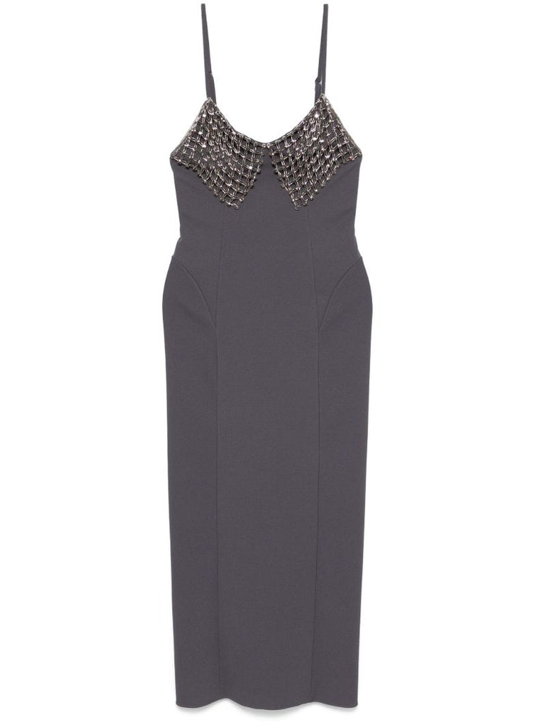 Grey Rhinestone-embellished Dress