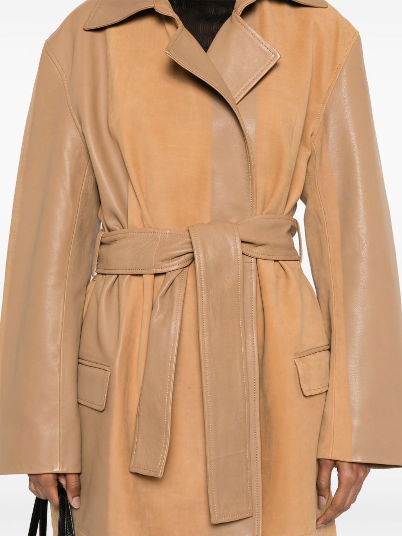 Scuffed-leather Coat