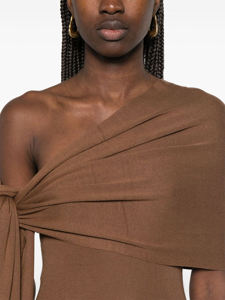Brown One-shoulder Dress