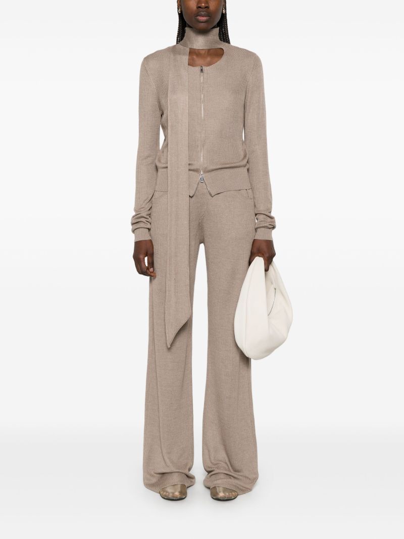 Fine-knit Straight Trousers
