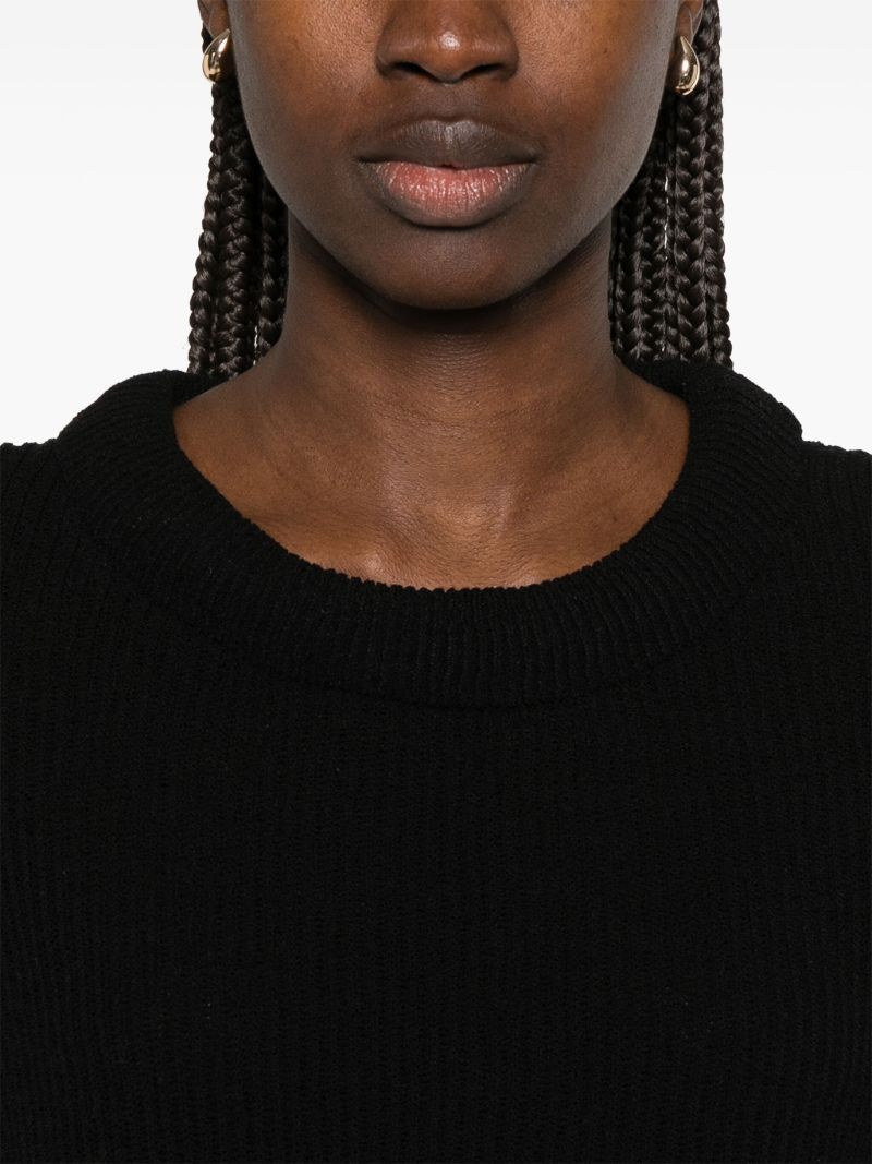 Black Ribbed-knit Sweater