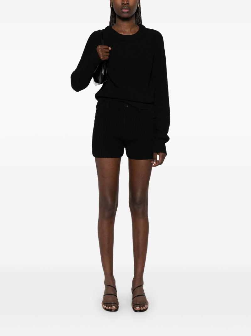 Black Ribbed-knit Sweater