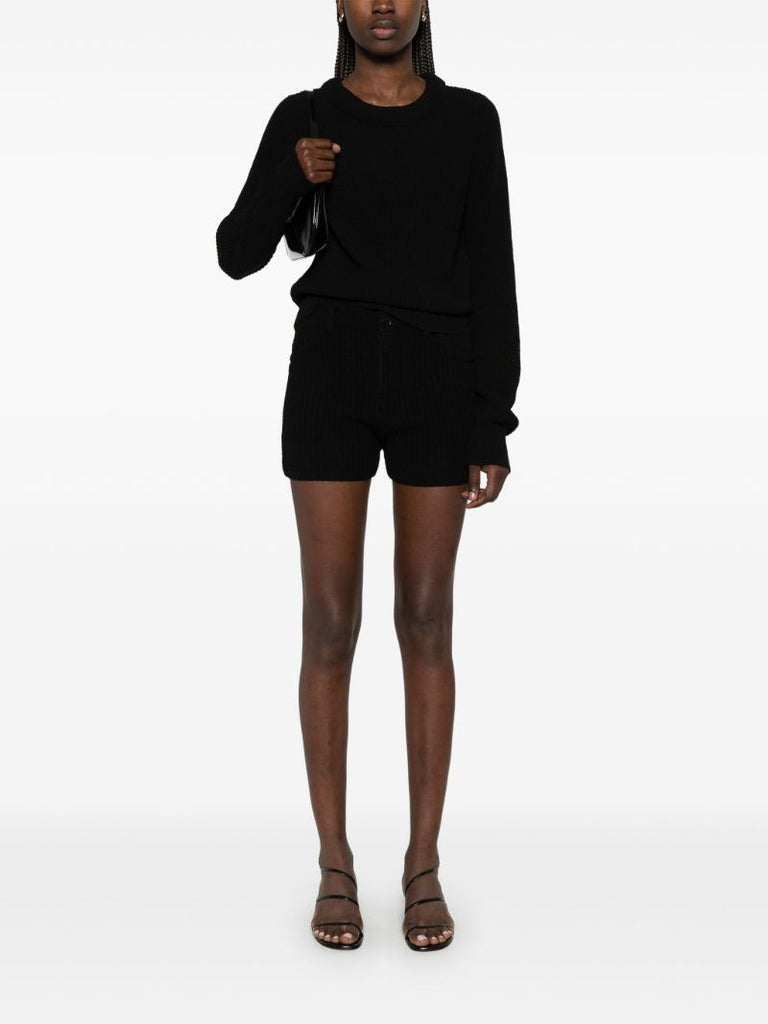 Black Ribbed-knit Sweater