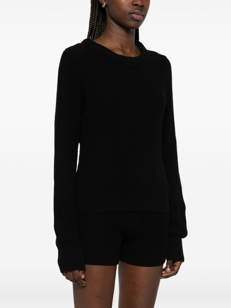 Black Ribbed-knit Sweater