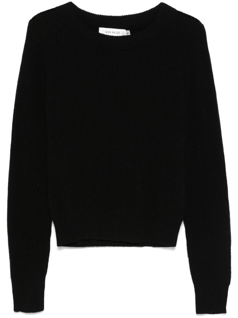 Black Ribbed-knit Sweater