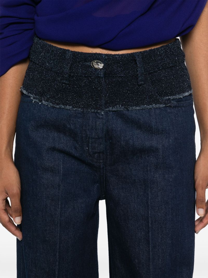 Blue BouclÃ_x0083_Â©-panelled Jeans