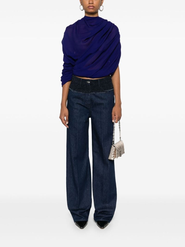Blue BouclÃ_x0083_Â©-panelled Jeans