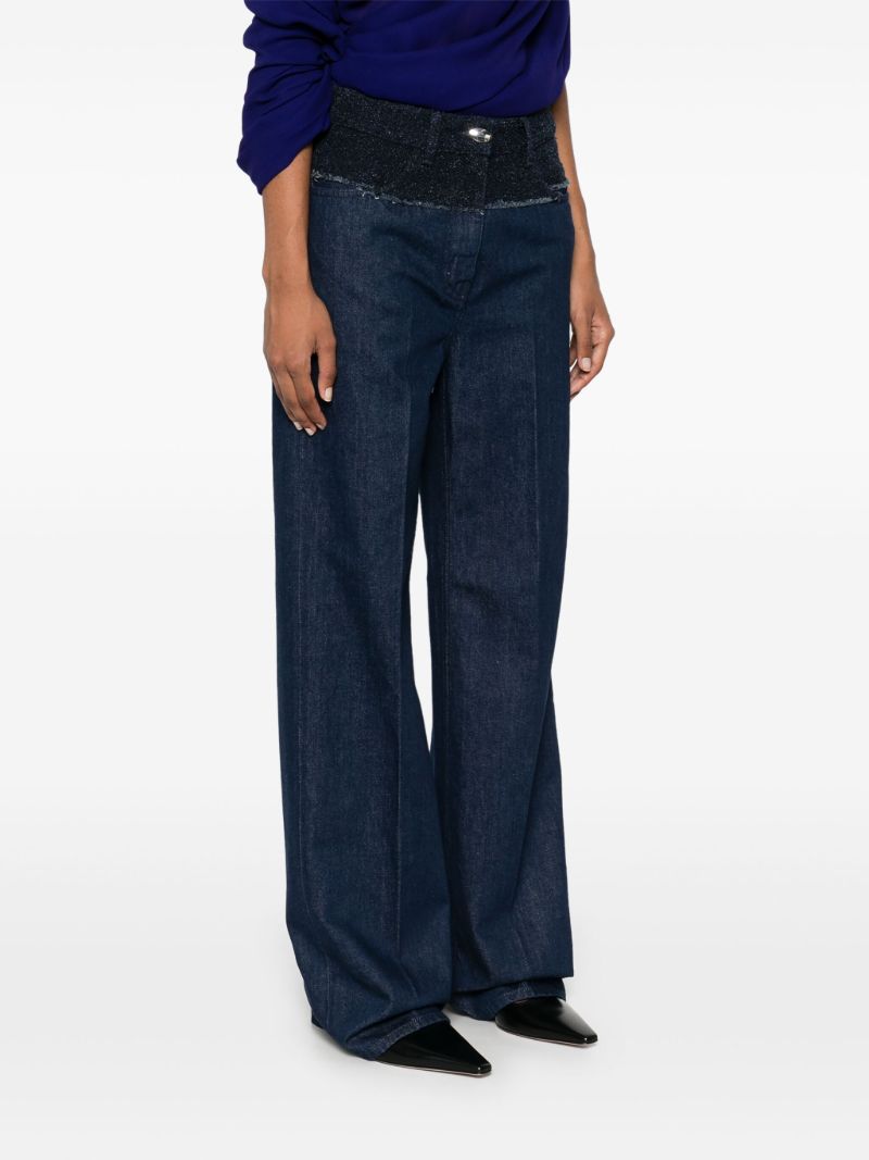 Blue BouclÃ_x0083_Â©-panelled Jeans