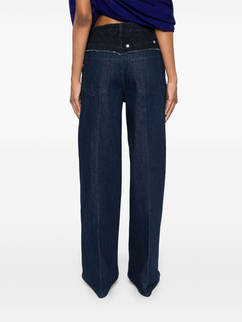 Blue BouclÃ_x0083_Â©-panelled Jeans