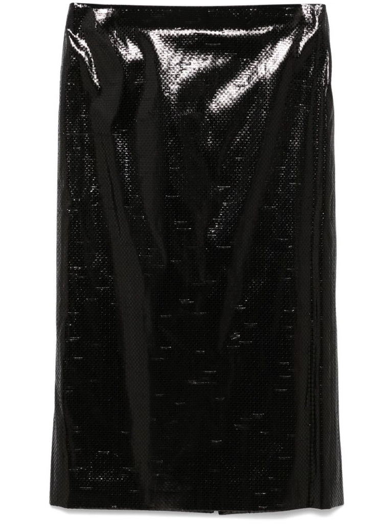 Patent Midi Skirt