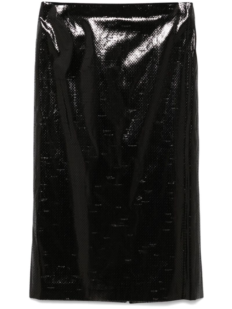 Patent Midi Skirt