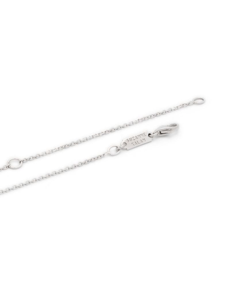 18k White Gold Classic Diamond Bar Necklace