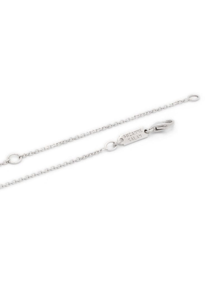 18k White Gold Classic Diamond Bar Necklace