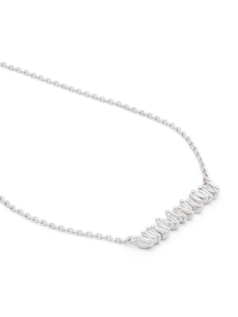 18k White Gold Classic Diamond Bar Necklace