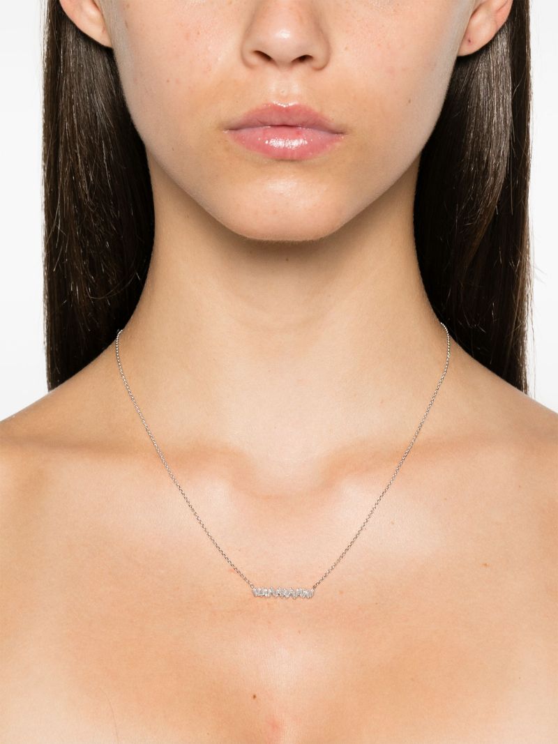 18k White Gold Classic Diamond Bar Necklace
