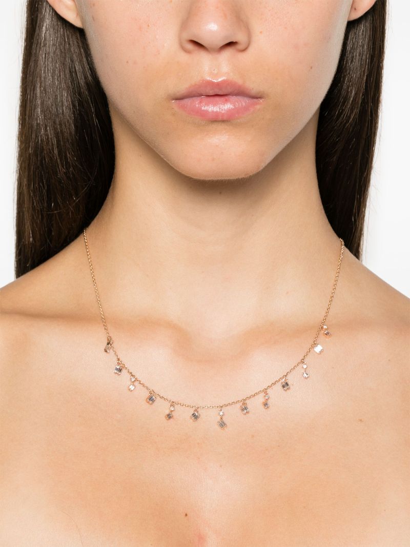 18k Rose Gold Cascade Diamond Necklace