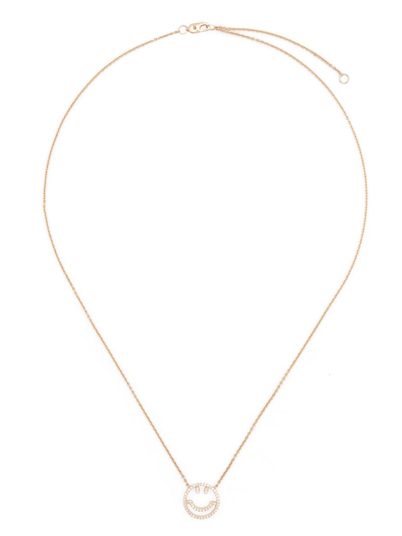 14kt Yellow Gold Smile Diamond Necklace