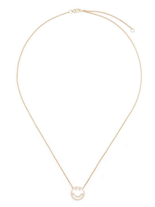14kt Yellow Gold Smile Diamond Necklace