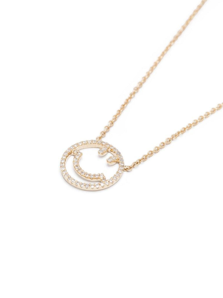 14kt Yellow Gold Smile Diamond Necklace