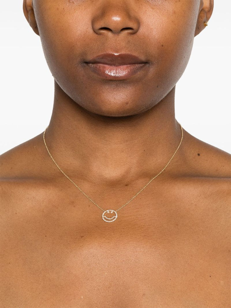 14kt Yellow Gold Smile Diamond Necklace