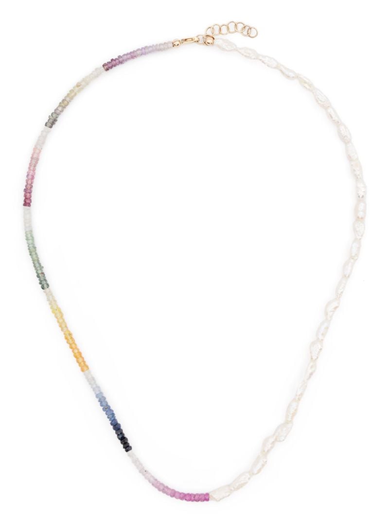 9kt Yellow Gold Multicolour Bead Necklace