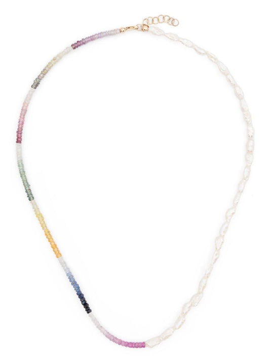 9kt Yellow Gold Multicolour Bead Necklace