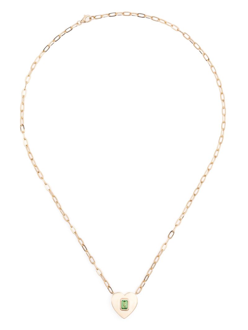 14kt Yellow Gold Heart Garnet Necklace
