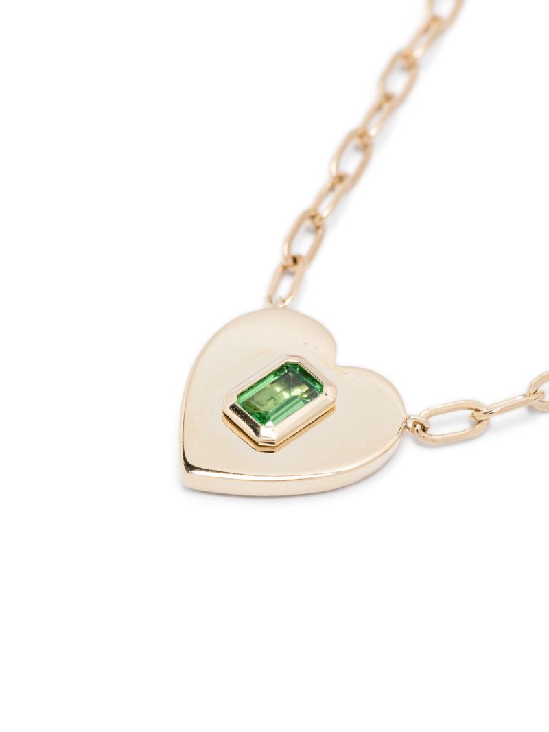 14kt Yellow Gold Heart Garnet Necklace