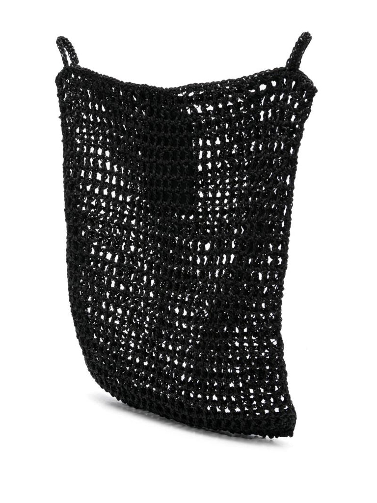 Black Interwoven Shoulder Bag
